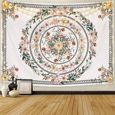 Ulticool - Mandala Fleurs Nature - Tapisserie - 200x150 cm - Groot tapisserie - Affiche