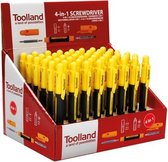 Toolland Toonbankdisplay inclusief producten - 48 stuks - 4-in-1 Schroevendraaierset - Pocketset