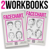 FACECHART Template Werkboek Bundel van 2 - makeup boek - Beauty boek - face chart- werkboeken