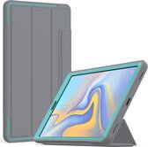 Samsung Galaxy Tab A 10.1 2019 Hoes - Tri-Fold Book Case met Transparante Back Cover en Pencil Houder - Licht Blauw/Grijs