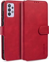 caseme - Hoesje geschikt voor Samsung Galaxy A32 5G - met magnetische sluiting - ming serie - leren book case - rood