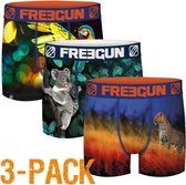 Freegun microvezel | MAAT 128/140 | 3-pack jongens boxershorts | Trio Colourful animals