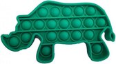 Dielay - Pop It - Fidget Toy - 15 cm - Groen Neushoorn