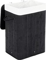 Trend24 Wasmand - Wasmanden met deksel - Wasmand met deksel - Opbergbox - Opbergmand - 72 L - 40 x 30 x 60 cm - Zwart
