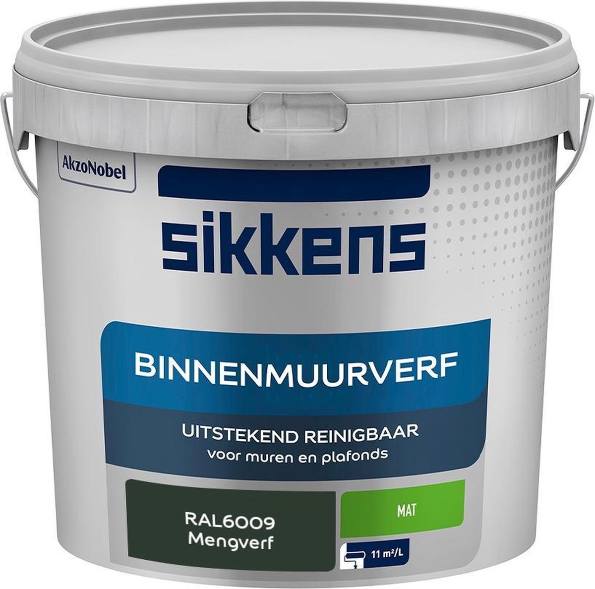 Sikkens Binnenmuurverf Muurverf Mengkleur Mat RAL6009 5L