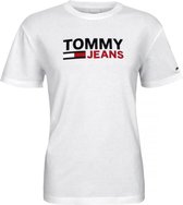 Tommy Hilfiger Jeans Classic Tee - T-shirt korte mouw - Crew hals - 100% katoen - wit - S