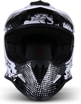 Soxon SKC-34 Zwart Wit, kinderhelm, helm kind, motorhelm, scooterhelm, XXS, 49-50cm hoofdomtrek, 2 3 5 + jaar, ECE