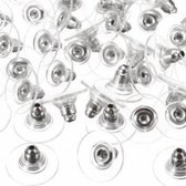 25 Oorbelstoppers- zilverkleur- groot-Sieraden maken-Oorbel achterkant- Charme Bijoux