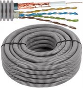 Flexibele voorbedrade buis met TRI6 COAX kabel + UTP cat. 5e Ø 20mm, 100 meter - FLEX FEUTP5TRI6