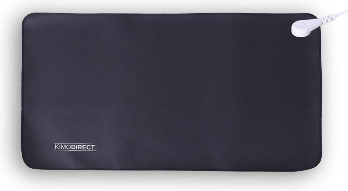 KIMO DIRECT Aardingsmat - 33x60 cm - Muismat - Aarding - Antislip Mat - Bureaumat - Natuurlijk Genezen - Leder - Zwart