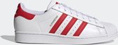 adidas Superstar Heren Sneakers - Ftwr White/Vivid Red/Gold Met. - Maat 42 2/3