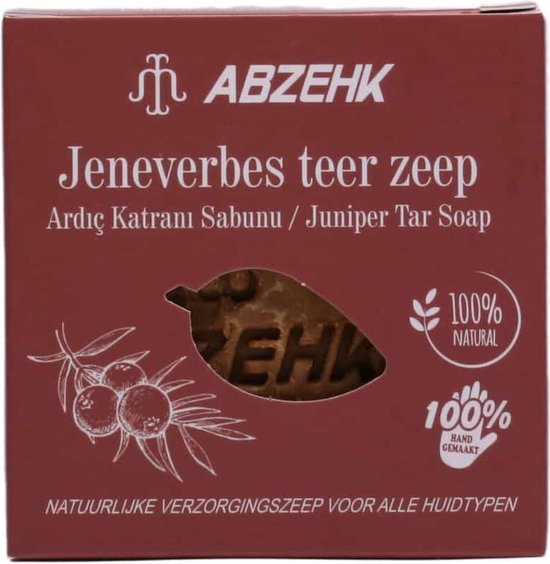 Abzehk Jeneverbes Teerzeep ( Juniper Par Soap). 100% Handmade en Natural. Inhoud 150gr + 10gr EXTRA - Abzehk