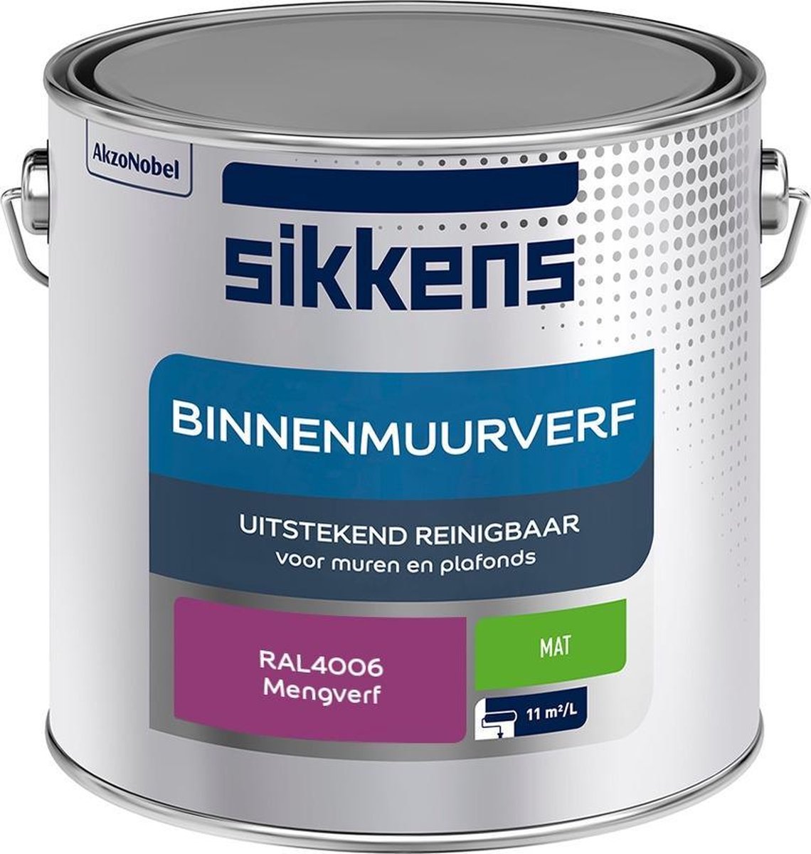 Sikkens Binnenmuurverf Muurverf Mengkleur Mat RAL4006 2.5L