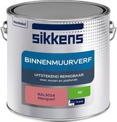 Sikkens - Binnenmuurverf - Muurverf - Mengkleur - Mat - RAL3014 - 2.5L