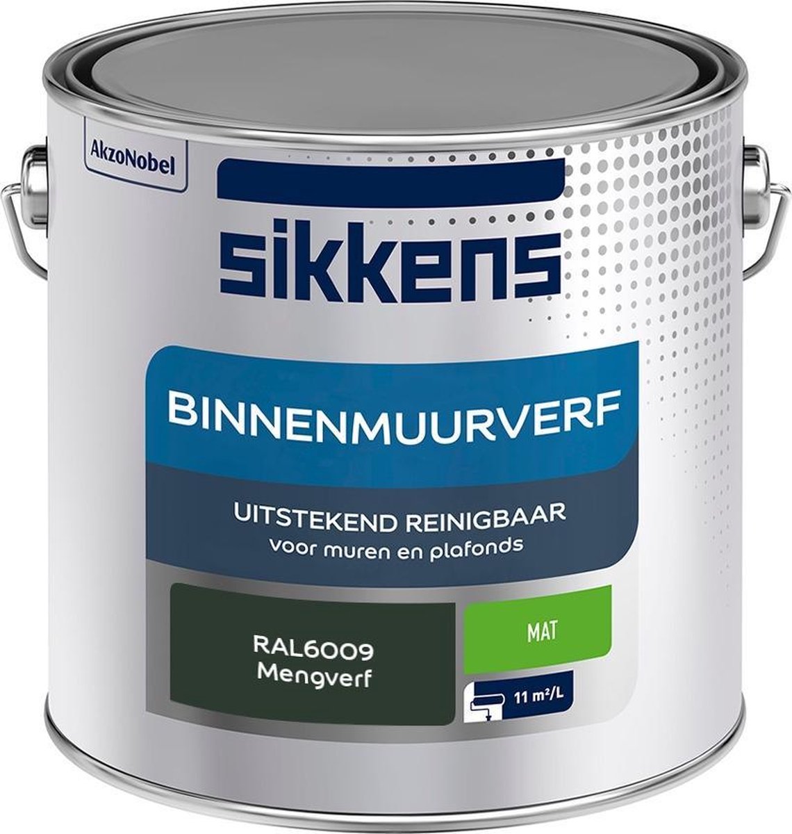 Sikkens Binnenmuurverf Muurverf Mengkleur Mat RAL6009 2.5L