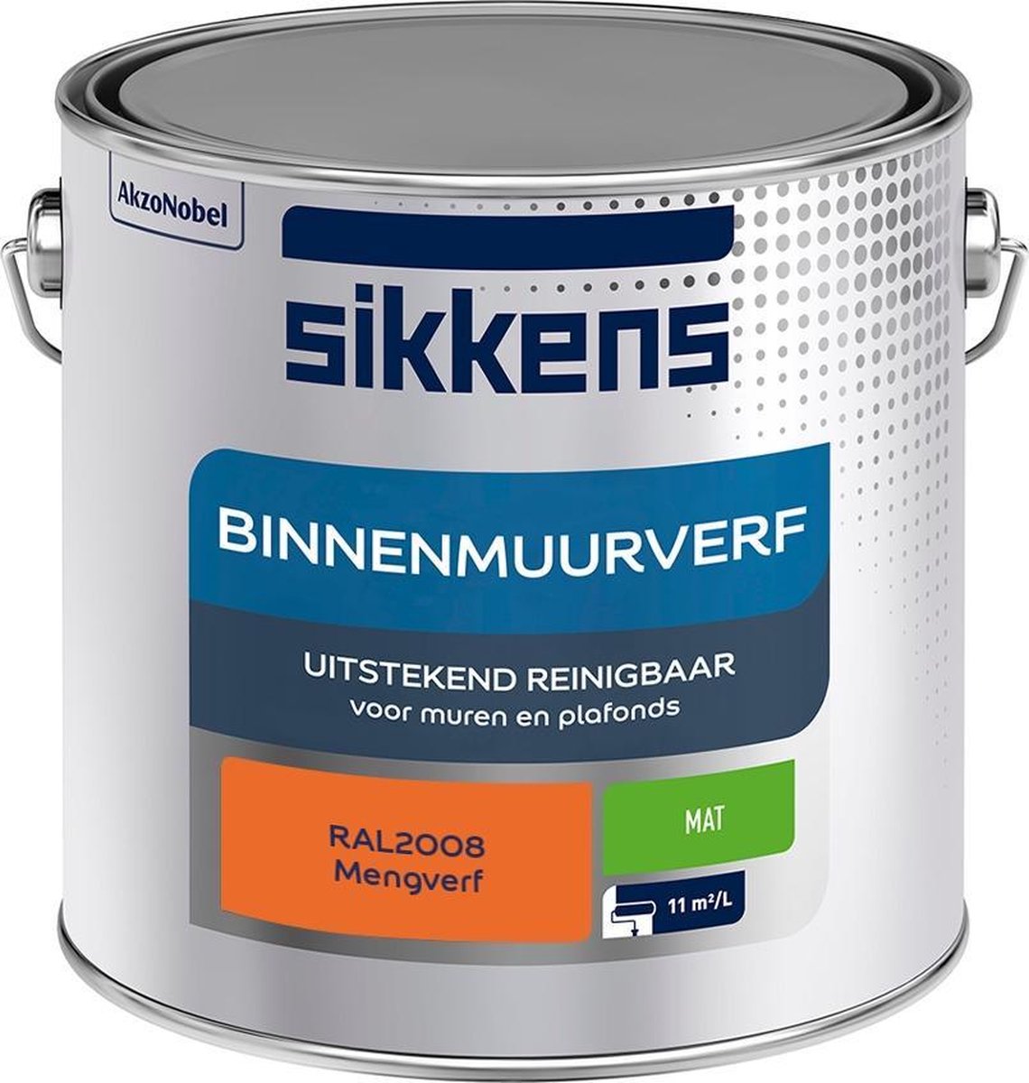 Sikkens Binnenmuurverf Muurverf Mengkleur Mat RAL2008 2.5L