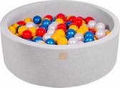 Ronde Ballenbak set incl 200 ballen 90x30cm - Licht Grijs: Rood, Geel, Parel Wit, Parel Blauw