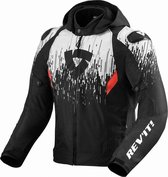 REV'IT! Quantum 2 H2O Black White Motorcycle Jacket XL - Maat - Jas