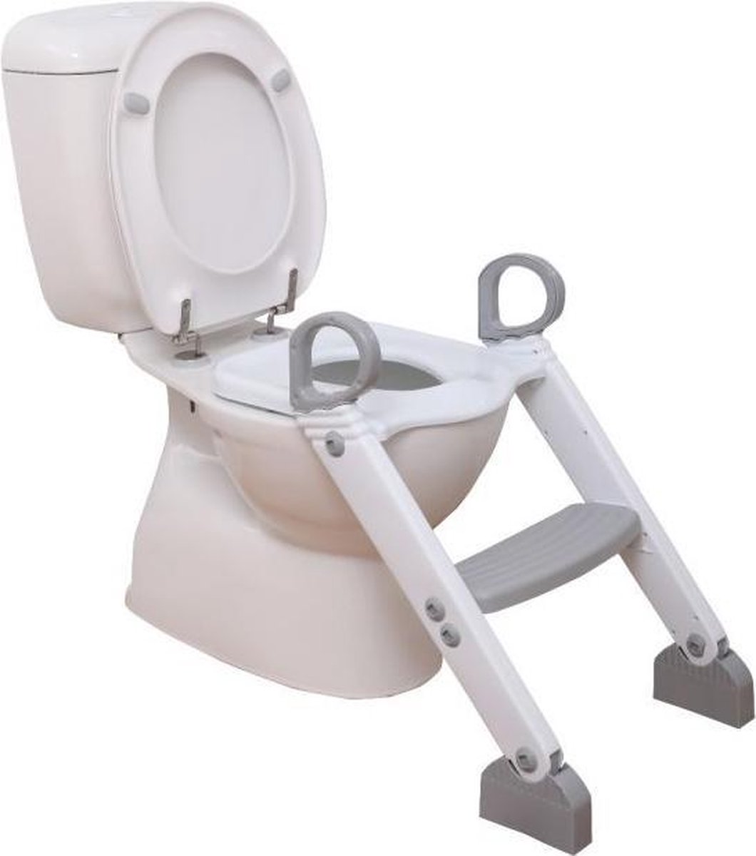 Goedkoopste Dreambaby Step-Up Toilet Trainer - wc verkleiner met trapje - toiletverkleiner - Grijs-Wit