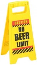 Eddy Toys Waarschuwingsbord No beer limit  24,5 Cm Geel