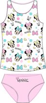 Minnie Mouse Kinder OndergoedSet Meisjes 2-delig Maat 128/134 Wit/Roze met volledige print