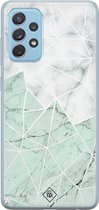 Samsung A52 (5G) hoesje siliconen - Marmer mint mix | Samsung Galaxy A52 (5G) case | mint | TPU backcover transparant