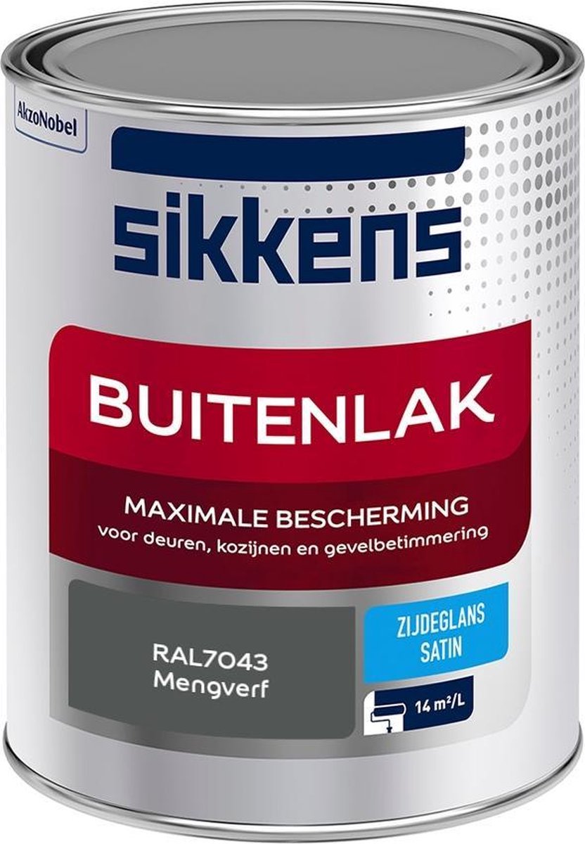 Sikkens Buitenlak Verf Zijdeglans Mengkleur RAL7043 1L