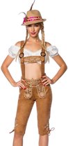 Dirndline Kostuum broek -S- Embroidery Oktoberfest Bruin