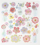 Stickers, lente bloemen, 15x16,5 cm, 1 vel