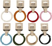 Jute koord. dikte 2-4 mm. diverse kleuren. 8x3 m/ 1 set