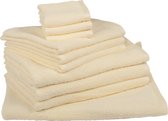ARTG® Towelzz - Handdoekenset - Ivory - Creme - 10 Gastendoekjes - 4 Badhanddoeken - 4 Strandhanddoeken