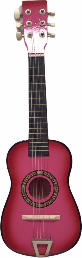 Guitare 6 Cordes 23 Pouces Rose en Bois avec Médiator Instrument de Musique  pour Débutant Enfant
