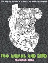 100 Animal and Bird - Coloring Book - 100 Animals designs in a variety of intricate patterns