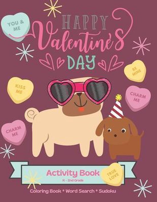 Happy Valentine's Day K-2nd grade Dog Activity book - Colori ... - cover