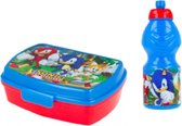 Sonic the Hedgehog brooddoos (17 cm - 13 cm - 6 cm) + Drinkfles (18 cm hoog - 400 ml)