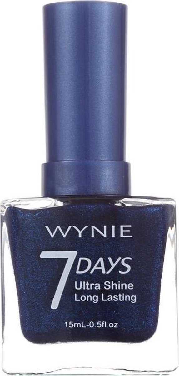 Goedkoopste Wynie - Nagellak 7 Days Ultra Shine Long Lasting - Blauw Mini Glitter / Shimmer - 1 flesje met 15 ml inhoud - Nummer 530