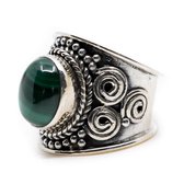 Edelsteen Ring Malachiet 925 Zilver “Mesa” (Maat 17)