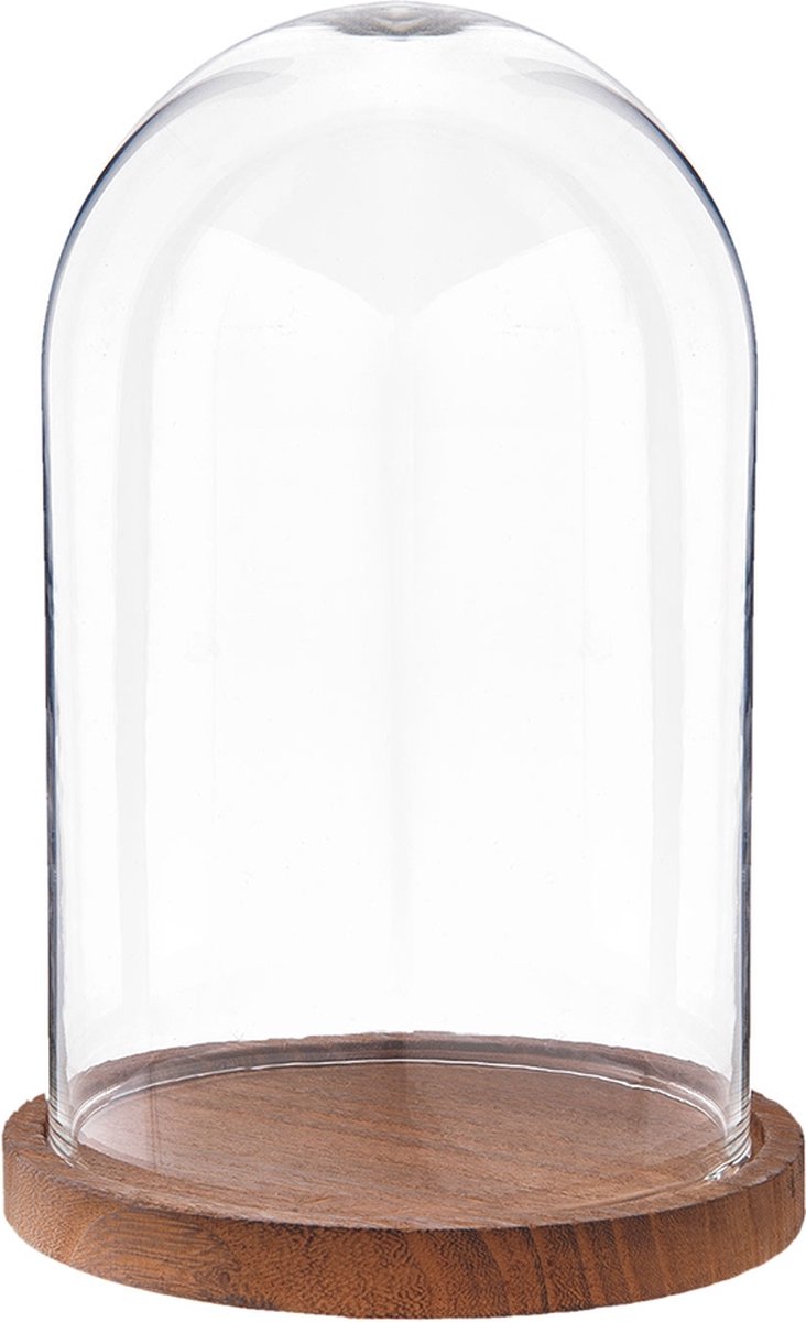 Clayre & Eef Stolp 11x17 cm Metaal Glas Rond Glazen Stolp