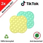 Pop It Fidget Toy - Fidget Toys - Bubbel Popper - Tiktok - 2 STUKS - GROEN + GEEL