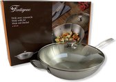 Fontignac wok pan met deksel en handgreep - 30cm