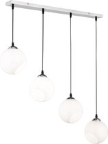 LED Hanglamp - Trinon Klino - E27 Fitting - 4-lichts - Rond - Mat Chroom - Aluminium