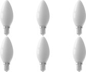 CALEX - LED Lamp 6 Pack - Filament B35 - E14 Fitting - 3W - Dimbaar - Warm Wit 2700K - Wit