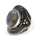 Edelsteen Ring Labradoriet 925 Zilver “Omara” (Maat 17)