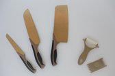 Messenset goudkleurig met rozenopdruk