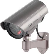 Dummy camera - realistisch - zilver - professioneel - voor binnen en buiten - knipperend led indicator
