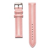 KRAEK Roze Zilver - leren bandje - horlogebandje - 18 mm bandje - Met pushpin