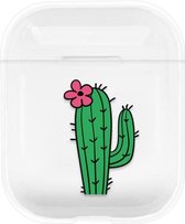 Airpods 1/2 - Transparant Bescherm Hoesje - Cactus - Apple Airpods