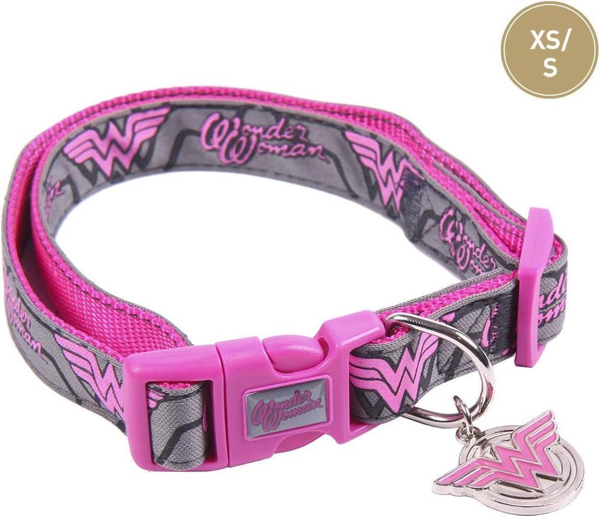 Honden Halsband WONDER WOMAN - XS/S (Lengte 22-35cm - Breedte 1.5cm)