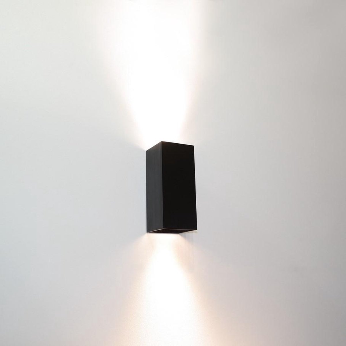 Wandlamp Dante 2 Zwart - 6,6x6,6x15,4cm - 2x GU10 LED 4,8W 2700K 355lm - IP20 - Dimbaar > wandlamp zwart | wandlamp binnen zwart | wandlamp hal zwart | wandlamp woonkamer zwart | wandlamp slaapkamer zwart | led lamp zwart | sfeer lamp zwart