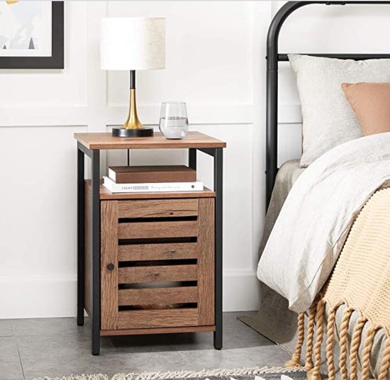 campagne Becks produceren Nachtkastje, nachtkastje met plank, slaapkamer, woonkamer, 40 x 40 x 60 cm,  metaal,... | bol.com